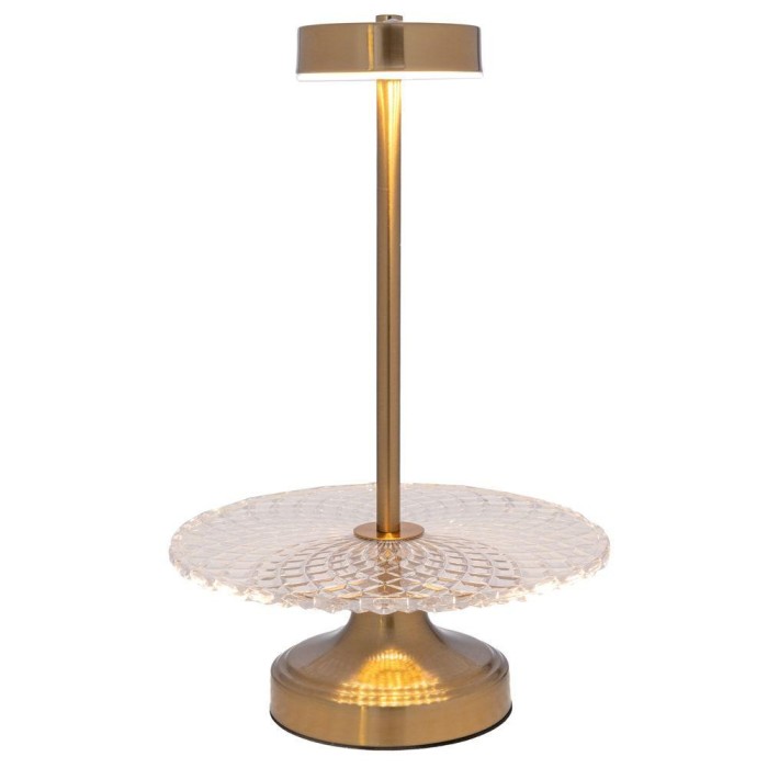 PIATTO VETRO LAMPADA USB D.25X40CM.